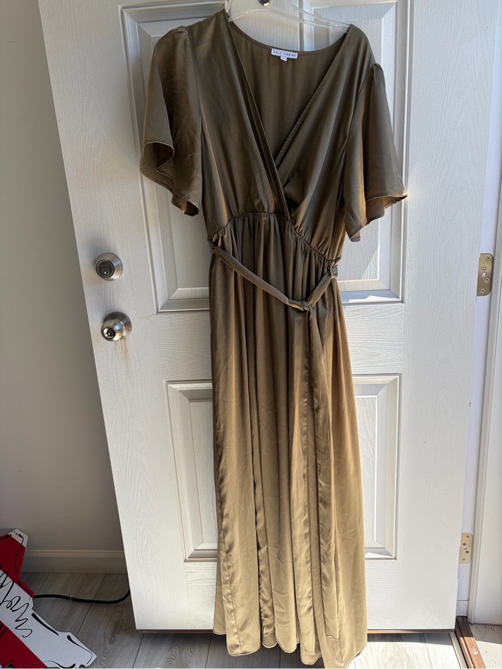 Baltic Born Sicily SatinMaxi Dress in Olive